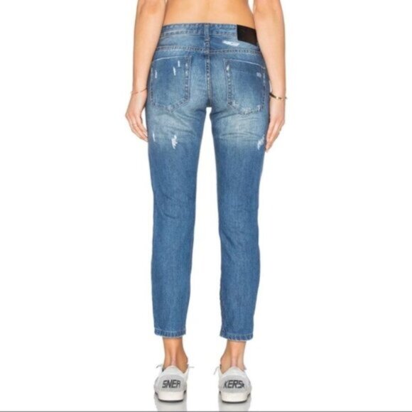 Free People One Teaspoon Freebirds Skinny Jeans Distressed Zip Ankle low rise - Picture 16 of 16